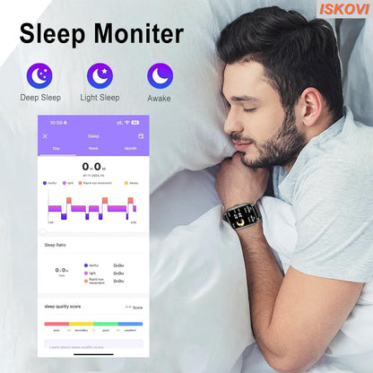 ISKOVI Smart Watch for Men Women Answer/Make Calls,Smartwatch with Heart Rate Sleep Counter Fitness Tracker, 100+ Sport Modes IP68 Waterproof Step Counter Smartwatch for iOS Android,Black