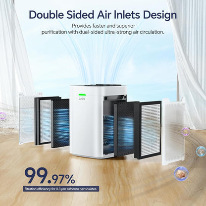 Air Purifiers for Home Large Room Up to 2600 Ft², Double-Sided HEPA Air Purifier with Washable Pre-Filter, Smart WiFi, PM 2.5 Air Quality Monitor, Fan Mode, for Pets Hair, Dust, Smoke, Pollen