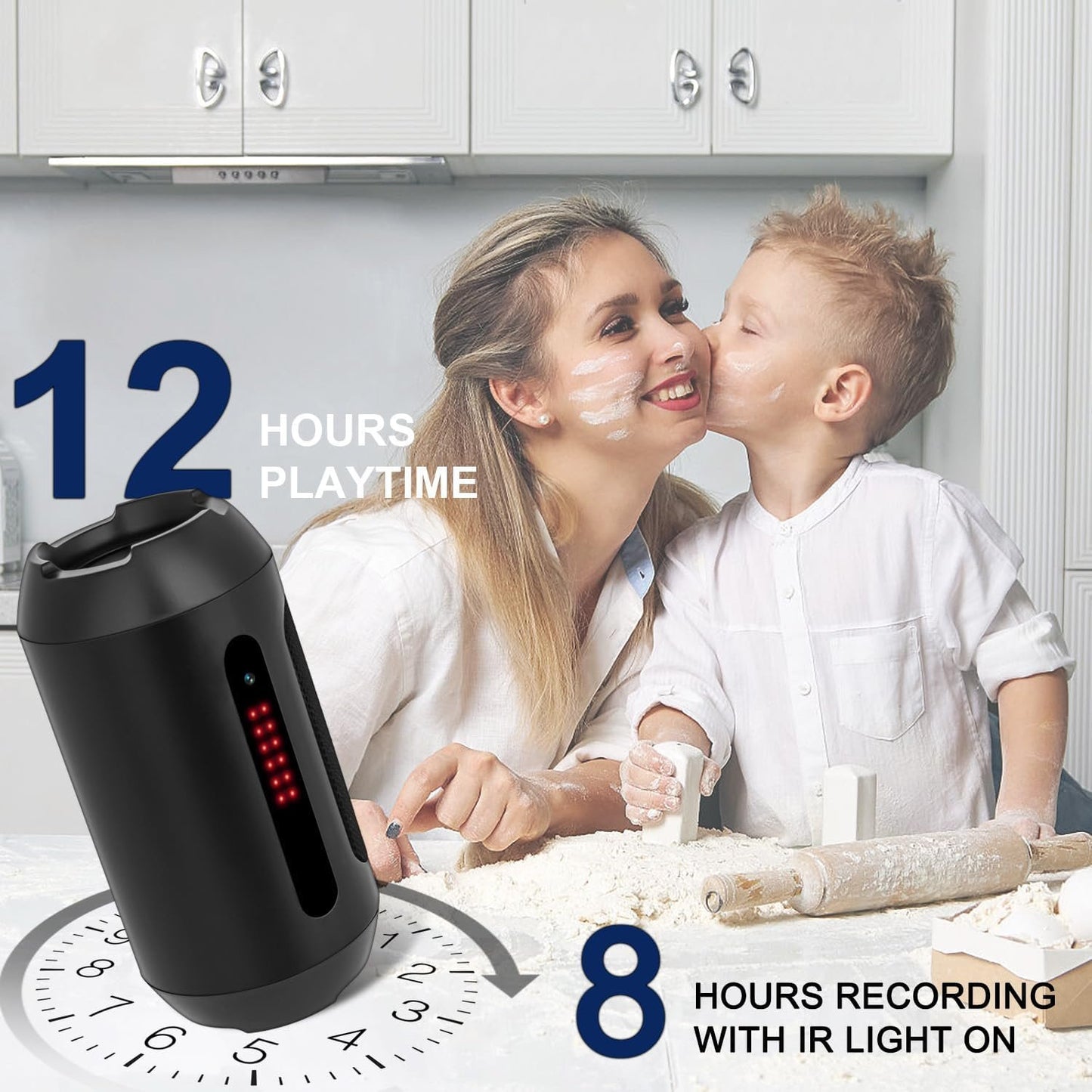 OTADUG Spy Camera Speaker, 1080P HD Mini Wireless Hidden Camera Security Surveillance Nanny Camera with Video and Audio, Motion Detection, Night Vision, 15-hour Playtime, 128 GB