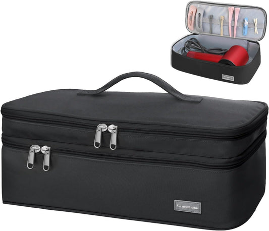 TWOOKTY Double-Layer Travel Carrying Case Portable Storage Organizer Bag for Women, Compatible with Revlon One-Step Hair Dryer and Volumizer Hot Air Brush and Attachments Scandihome Series (Bag Only),