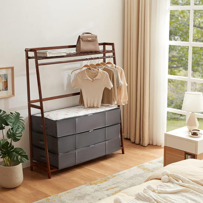 6PACK 90L Underbed Storage Containers,Reinforced Handle Closet Organizers and Storage Bins, Foldable Underbed Bags for Blankets, Towels, Comforter, Sweaters, Pillows, Linen Sheets