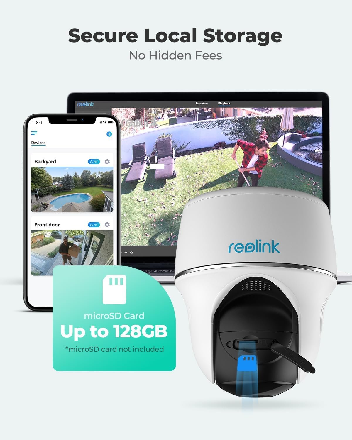 REOLINK Security Camera Wireless Outdoor, Pan Tilt Solar Powered 5MP Night Vision, 2.4/5 GHz Wi-Fi, 2-Way Talk, Works with Alexa/Google Assistant for Home Surveillance, Argus PT with Sun-Powered Panel