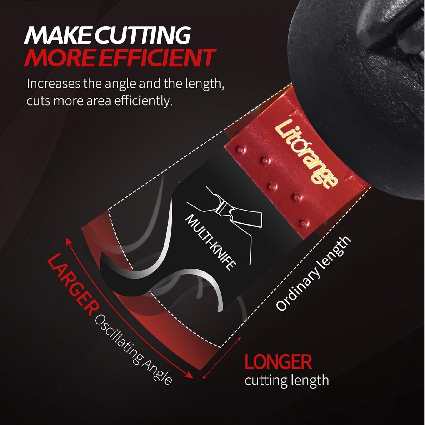 Litorange Oscillating Multi Tool Hook Knife Blade, 5PCS Multitool Saw Blades for Cutting Soft Materials Roofing Shingles, PVC Carpet and Cardboard