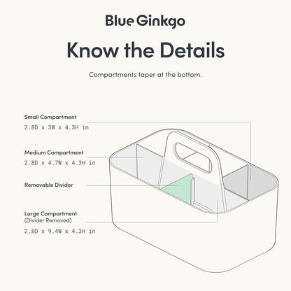 BLUE GINKGO Stackable Organizer Caddy – Korean-Made Portable Tote for Bathroom, Office, Crafts, or School Supplies (Rectangle, Yellow)