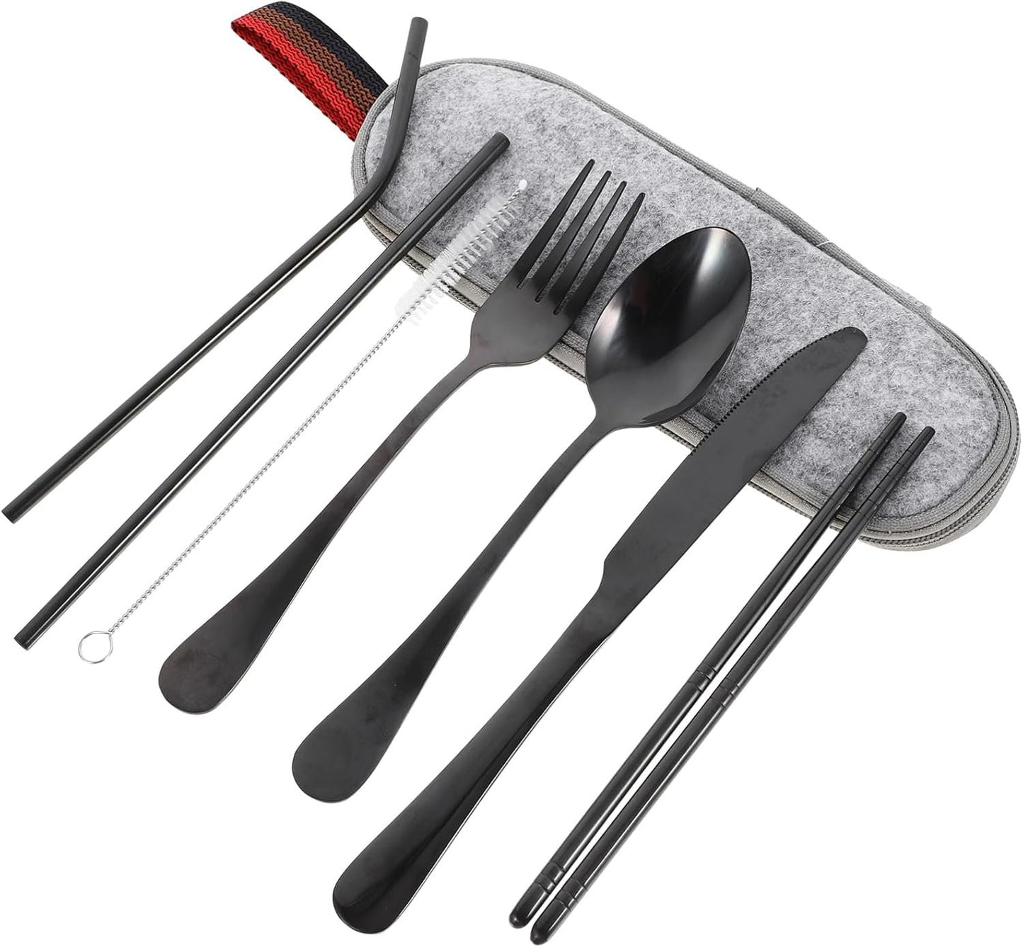 PRETYZOOM 2 Set Gadget stoviglie cannucce di Cucchiaio divisori per cassetti Bacchette Coltelli forchette cucchiai Posate Utensili da Cucina Acciaio Inossidabile Black