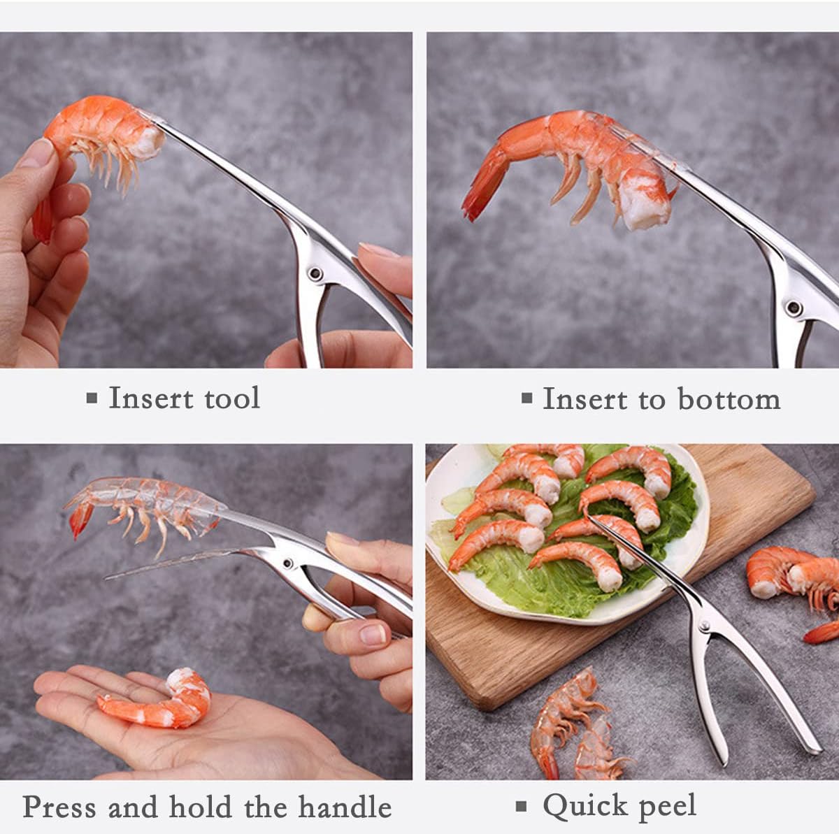 Folmywy Shrimp Deveiner Tool Prawn Peeler Stainless Stee Seafood Outer Shell Cleaner Professional Portable Practical Gadgets Kitchen Home Essentials
