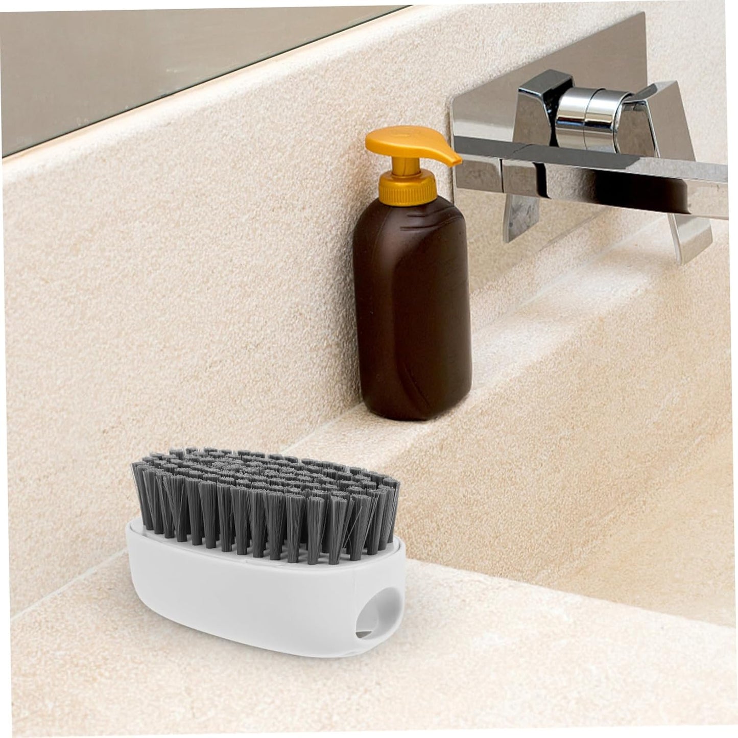Beavorty Home Cleaning Essential 2 Piece Bath Brush Plastic Handle Sturdy Bristles Versatile for Cleaning Tasks
