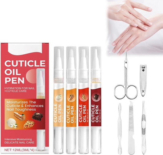 Nail Cuticle Oil Pen 3 Pieces Nail Oil Pen with Manicure Set for Nail Care Nail Clippers Set Nail Care Oil for Dry and Damaged Nails Repair