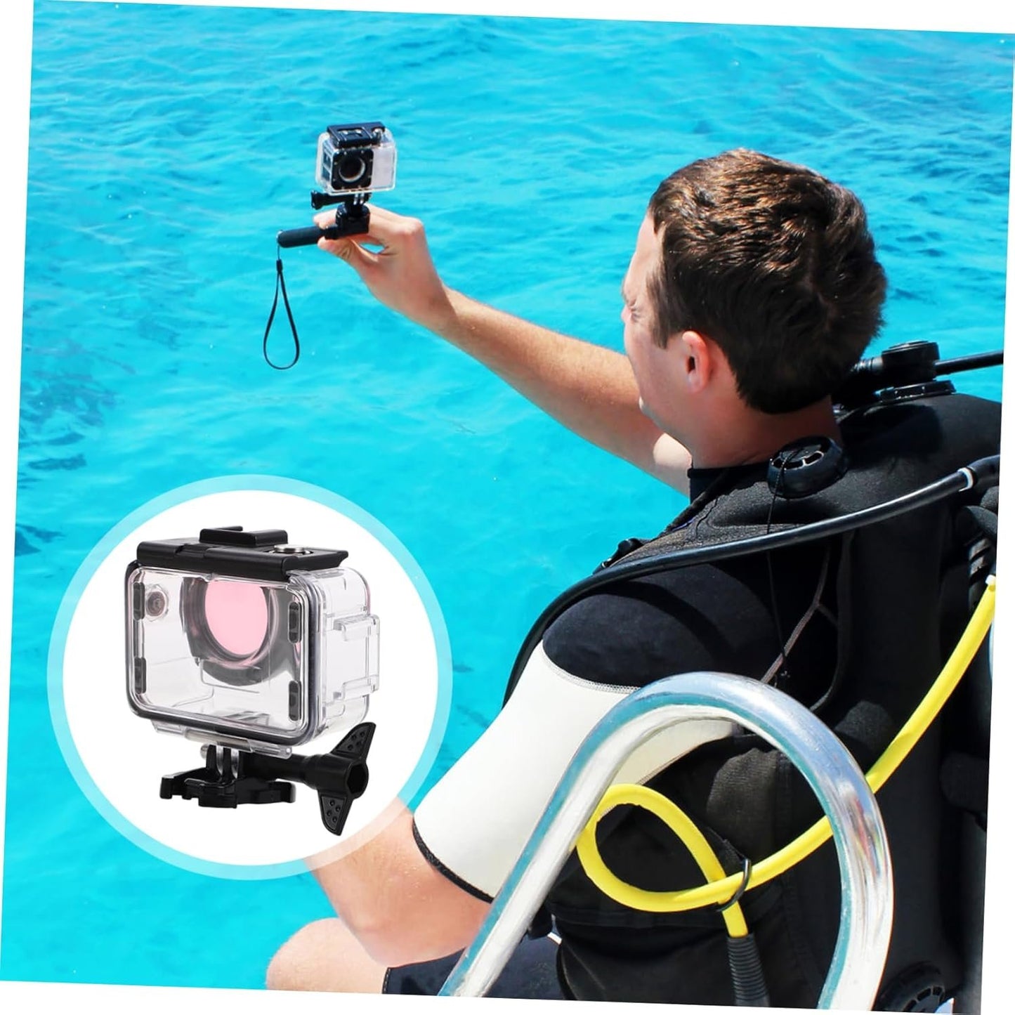 jojofuny Camera Housing Case with Dual Cold Shoe Mounts for Accessories Secure Protective Design