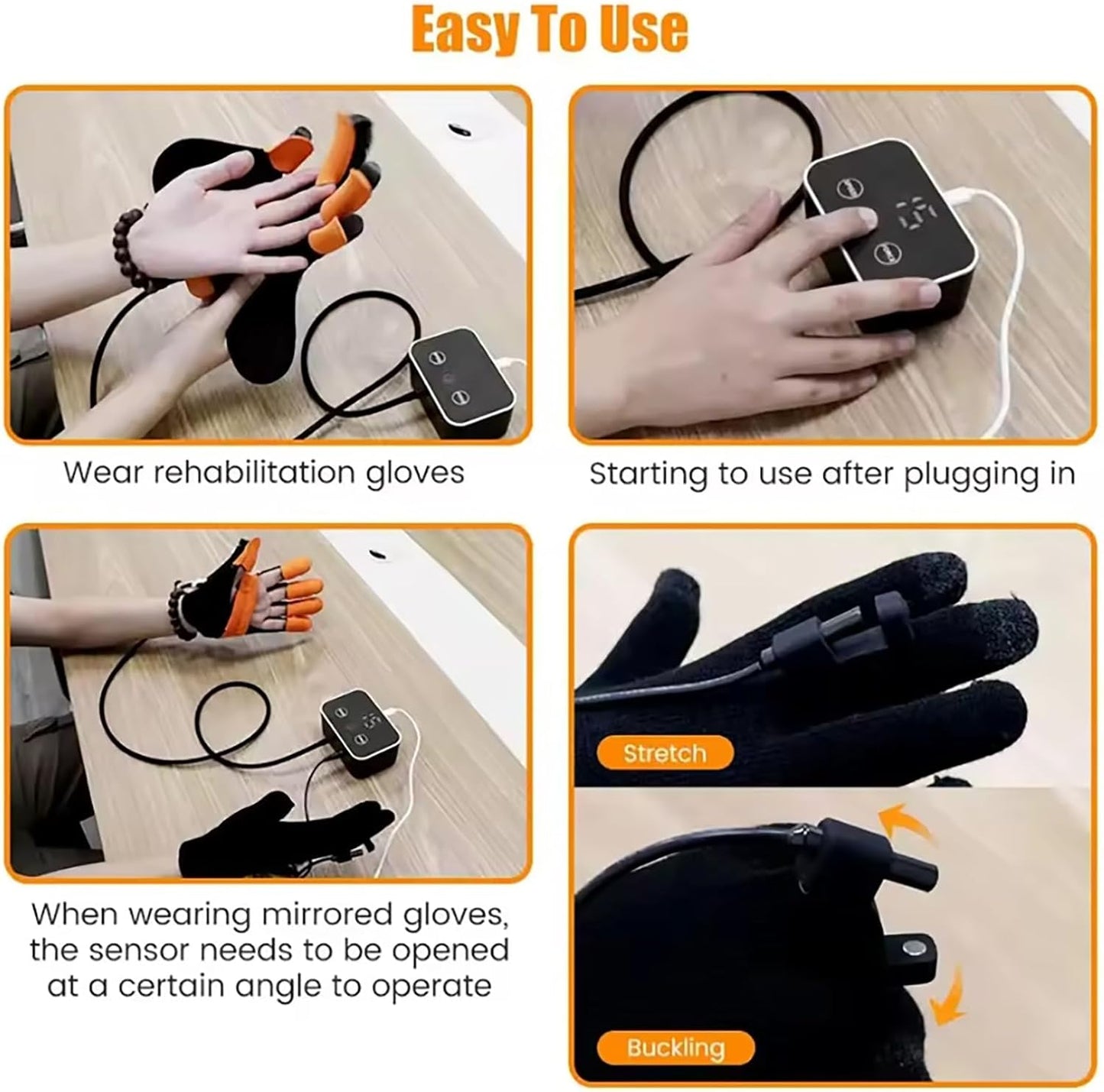 Robot Gloves Rehabilitation Hand Trainer for Stroke Physiotherapy Arthritis Rehabilitation Equipment Massage Gloves for Patients with Stroke Hemiplegia (Right, Medium)