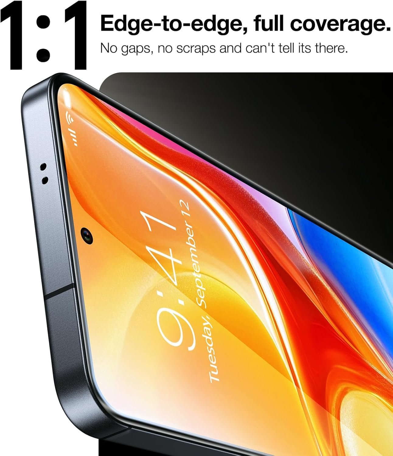 TORRAS 12FT Military-Grade Shatterproof for Samsung Galaxy S25 Screen Protector [9H+ Aerospace Tempered Glass＆ One-Pull Installation] Full Coverage Fit Bubble Free 6.2″ GlassGo X