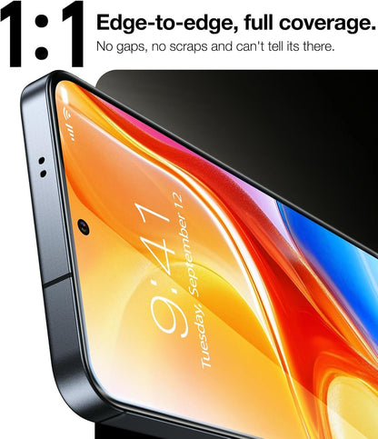 TORRAS 12FT Military-Grade Shatterproof for Samsung Galaxy S25 Screen Protector [9H+ Aerospace Tempered Glass＆ One-Pull Installation] Full Coverage Fit Bubble Free 6.2″ GlassGo X