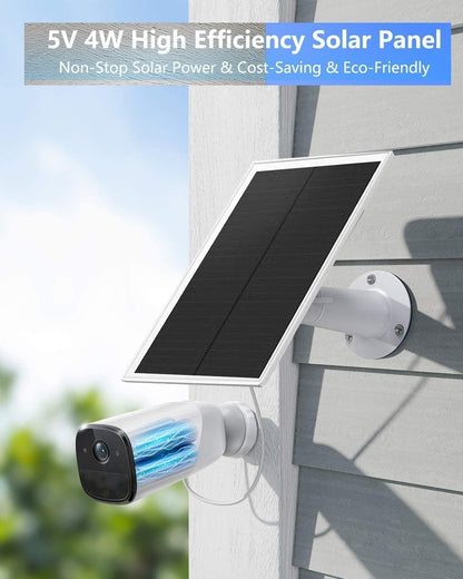 5W Solar Panel for Security Camera Outdoor, 5V USB Charger Compatible with Rechargeable Battery Powered Cam, Camera Solar Panel with IP65 Waterproof, 9.8ft Cable, 360° Adjustable Bracket
