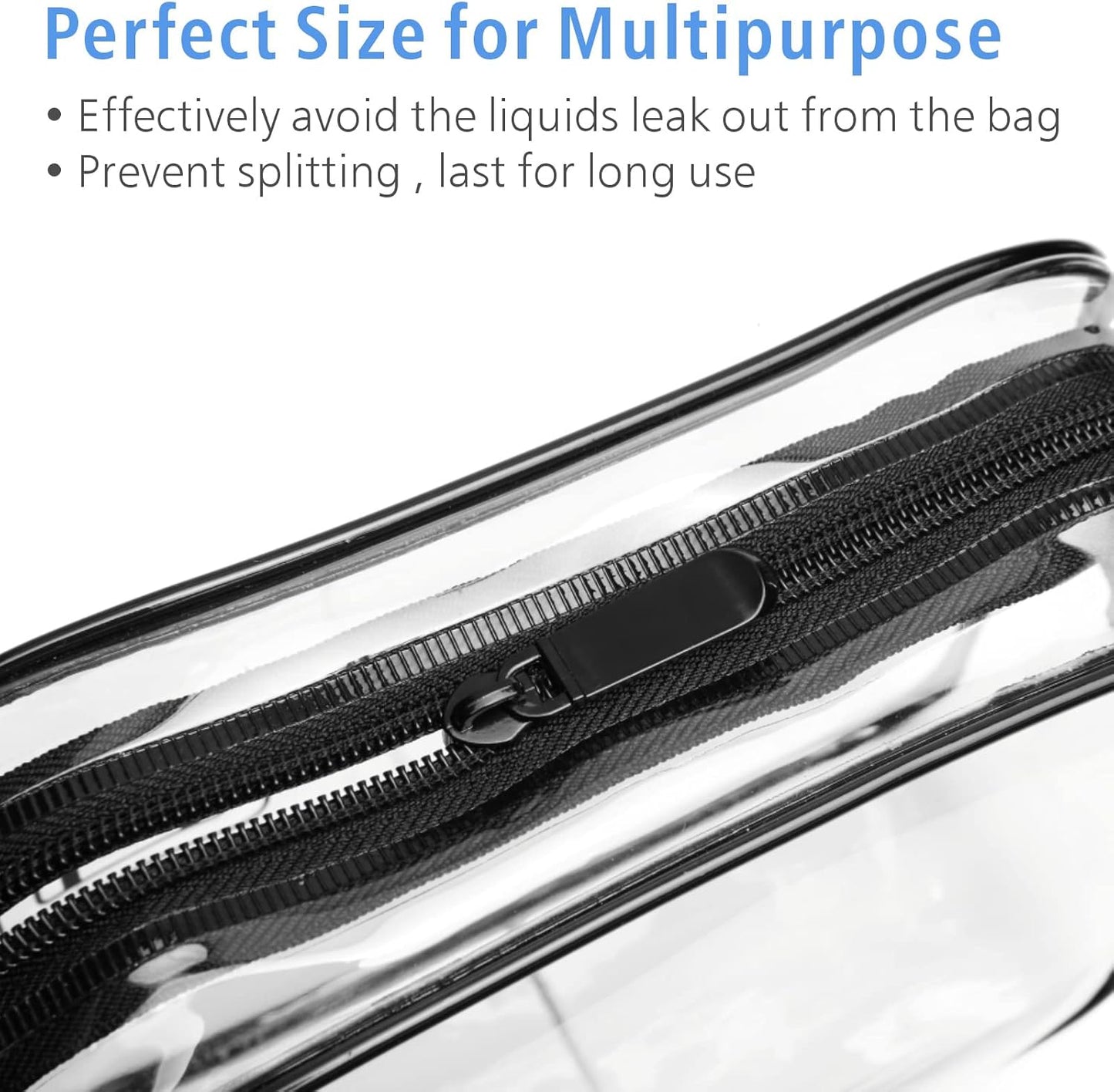 PACKISM TSA Approved Toiletry Bag, Clear Makeup Bag Waterproof Quart Size Bag, Travel Makeup Cosmetic Bag for Women Men, Carry on Airport Airline Compliant Bag, 3 Pack