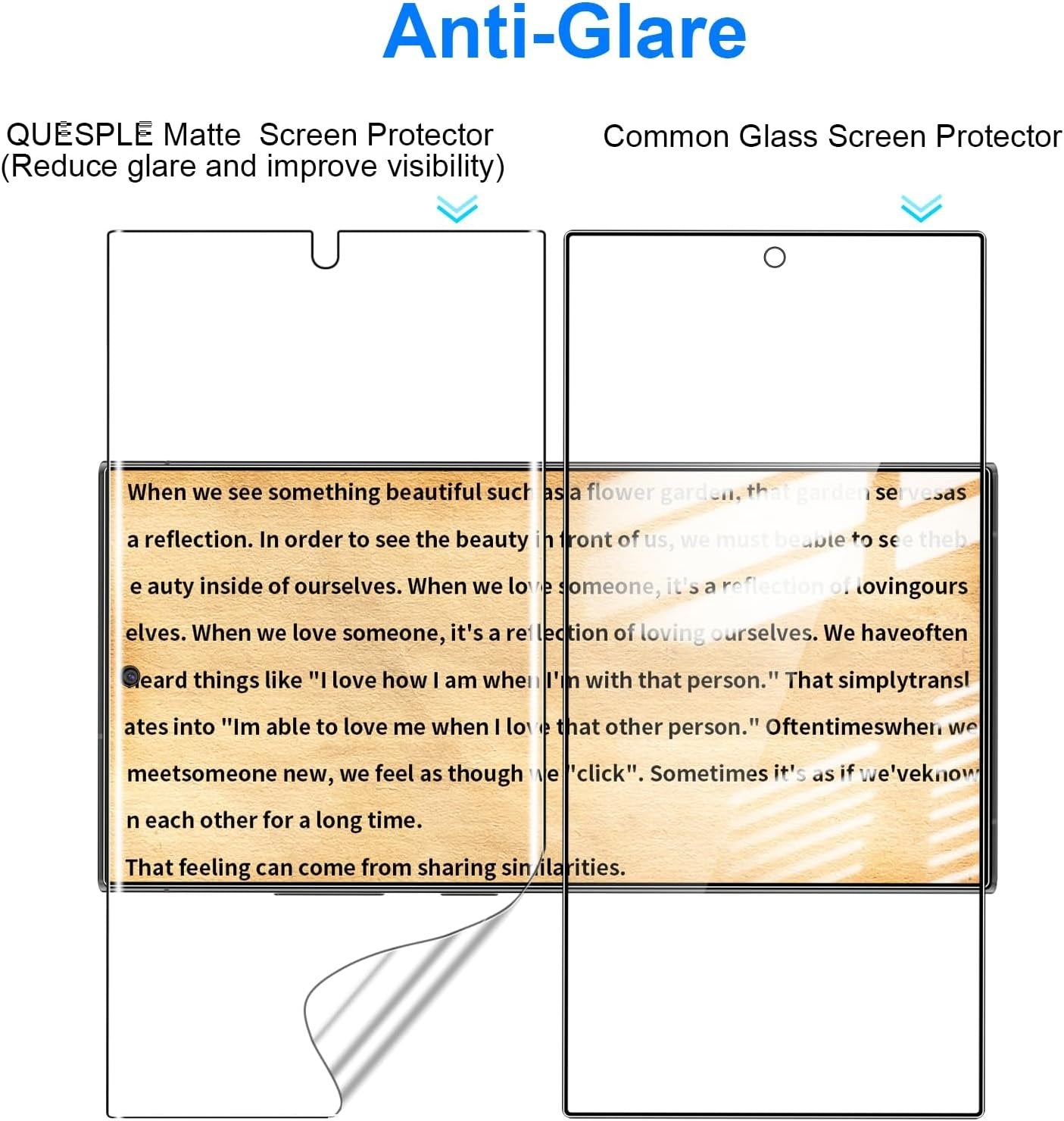QUESPLE [2 Pack] for Samsung Galaxy S23 Ultra Anti-Glare Matte TPU Screen Protector 6.8 Inch, Smooth and Responsive Touch Screen Protector Film for Gamming, [Support Fingerprint Unlock] [Self-Healing] [Not Glass]