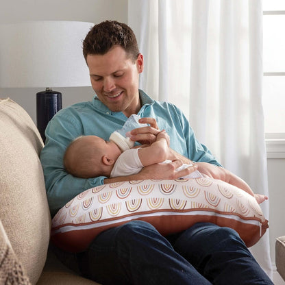 Boppy Organic Original Support Cover, Spice Rainbows, 100% Organic Cotton Jersey Fabric Cover Fits All Boppy Original Nursing Supports for Breastfeeding, Bottle Feeding, and Bonding, Cover Only