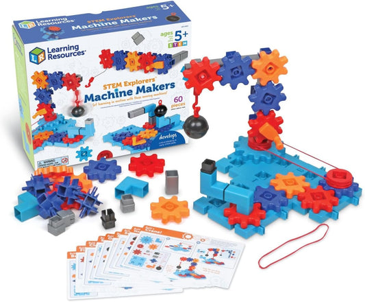 Learning Resources STEM Explorers Machine Makers, 60 Pieces, Ages 5+, Toys, Building Kits, Engineering Build it Yourself Toys Small