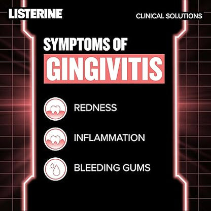 Listerine Clinical Solutions Gum Health Antiseptic Mouthwash, Antigingivitis & Antiplaque Oral Rinse Helps Prevent Buildup & Kills Germs for Healthier Gums, ICY Mint, Twin Pack, 1 L, 2 Pack