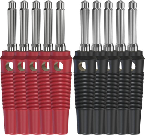 DIYhz 10Pcs 32A High Current Screw Type 4mm Banana Plugs Male Stackable Connector Speaker Cable Adapter for Speaker (5 Red+5 Black)