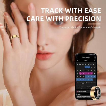 2025 2.0 Unisex Smart Ring Sports Recorder Without Subscription iPhone and Android app 3 Sports Modes (Black, 9#)