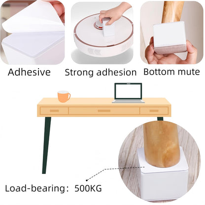 HJYDGJ 8 Pcs Self Adhesive Furniture Raised Bed Riser Rubber Feet Vibration Shock Absorber Bed Height Adjustable Furniture Riser