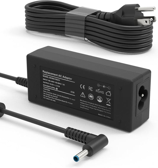 45W Charger for HP Laptop with Smart Blue Tip-Compatible with HP Stream 11 13 14 Pavilion x360 11 13 15 17 Elitebook/ProBook 430 440 450 G3 G4 G5 G6 G7 Envy/Spectre X360 13 15 Notebook Power Supply