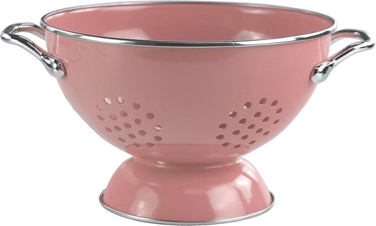Reston Lloyd Food Prep Strainer Steel Colander, 1.5 QT (48 OZ/1.4 L), Pink