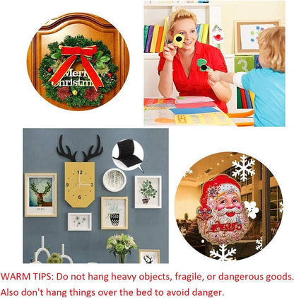 3/4 Inch Sticky Back Hook and Loop Tape White Self-Adhesive Fasteners Mounting Tape for Home School Office Car and Crafting Organization (5 Yards)