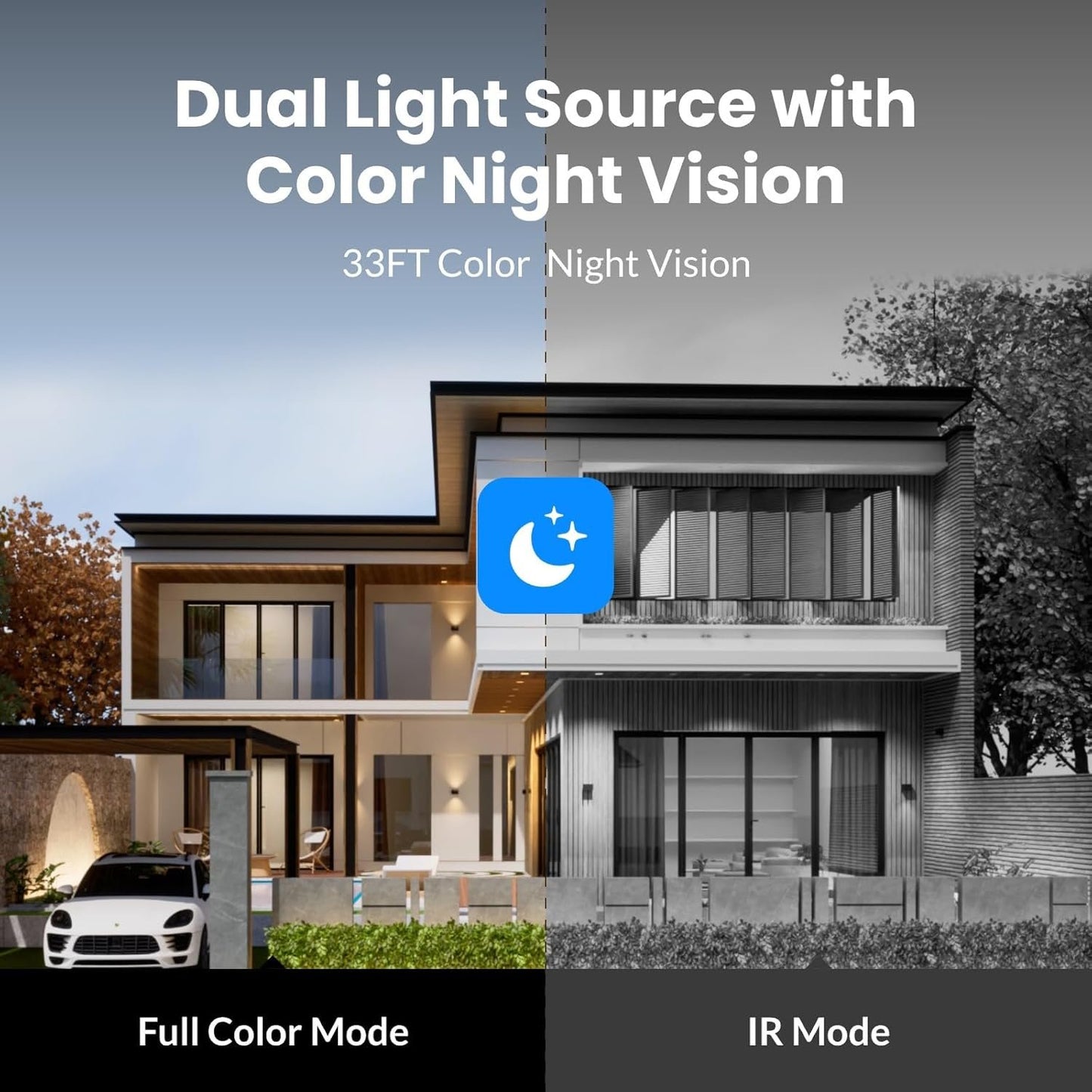 Solar Security Camera Outdoor Wireless, 2K Color Night Vision, Battery Powered PIR Motion Detection,2.4GHz WiFi Cameras for Home Surveillance, Light and Sound Alarm, 2-Way Audio