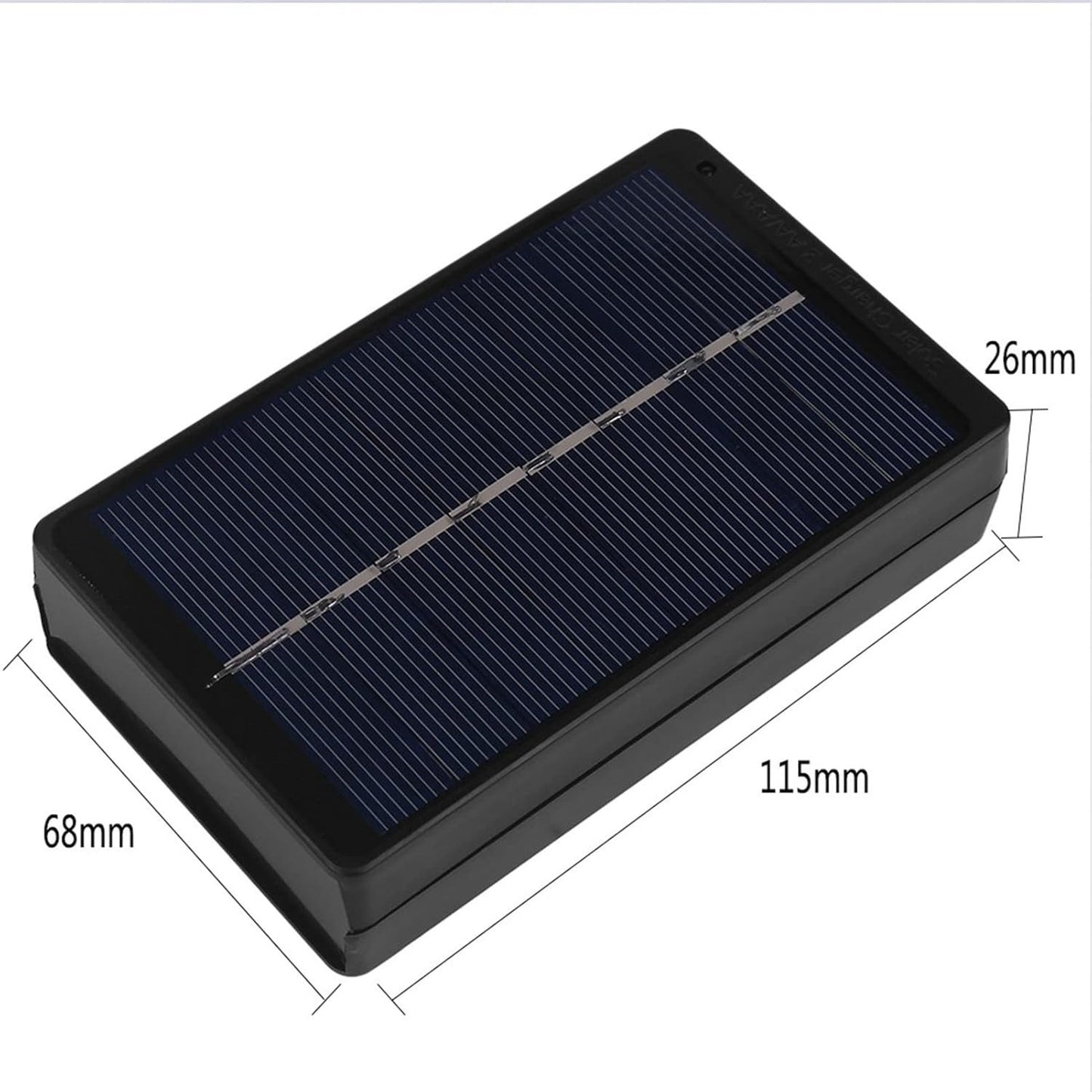 Solar Panel Charger AA AAA Battery Portable Lightweight Solar Battery Charger for Outdoor Travel Black 115x68x26mm