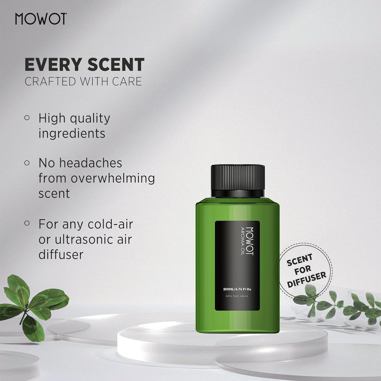 Smart Waterless Scent Air Machine with Bluetooth Control, Hotel Collection Diffuser with 3000 sq.ft Coverage,200ML Essential Oil Diffuser for Home,Large Room, Office, Spa（ White Tea oil included）