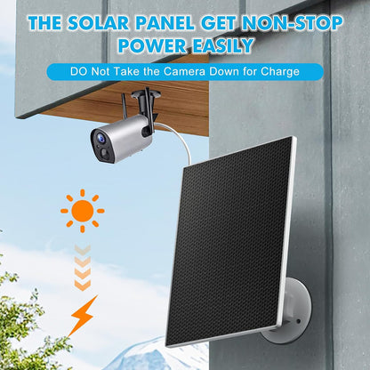 SANKABA Solar Panel for Security Camera,5W USB DC 5V Camera,Micro & USB-C Port Panel,IP65 Waterproof Charger Camera with 360° Adjustable Mounting SANKABA-000010