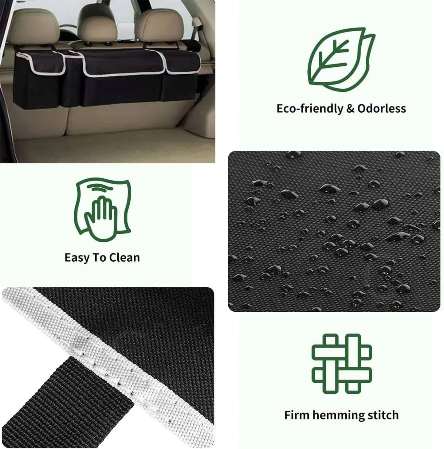 MITUMOMO Car Trunk Organizer Storage Bag, Back Seat Hanging Organizer, Adjustable Straps, Foldable Car Storage Bag for SUV Truck MPV