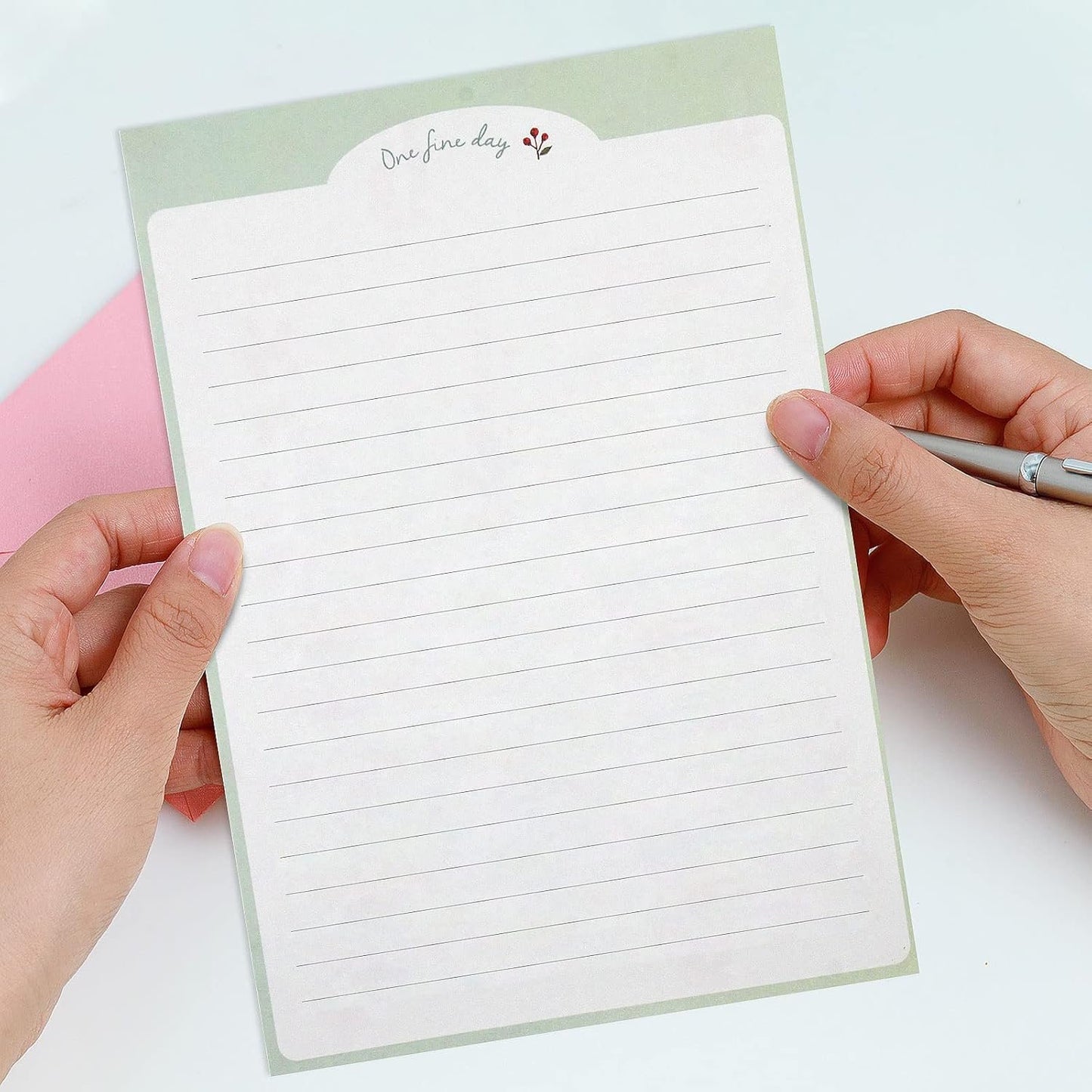 KSIWRE Stationary Paper and Envelopes Set, 36 PCS Lined Stationary Writing Paper with 18 PCS Matching Envelopes, Fresh Floral Style Letter Writing Paper for Invitations Gifts Holiday Wishes (KS-0012)