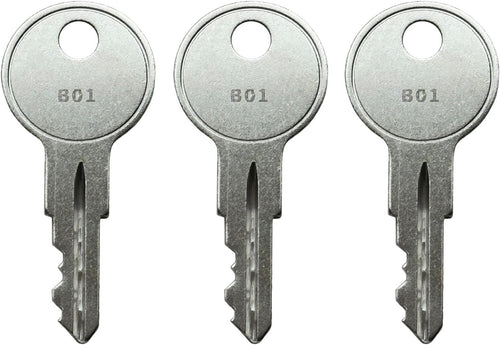 KeyPower (3) B01 - B05 Keys for Husky Tool Box Home Depot Hudson, Pre-Cut Key, Works on Tool Chest and Cabinet Locks (B01)