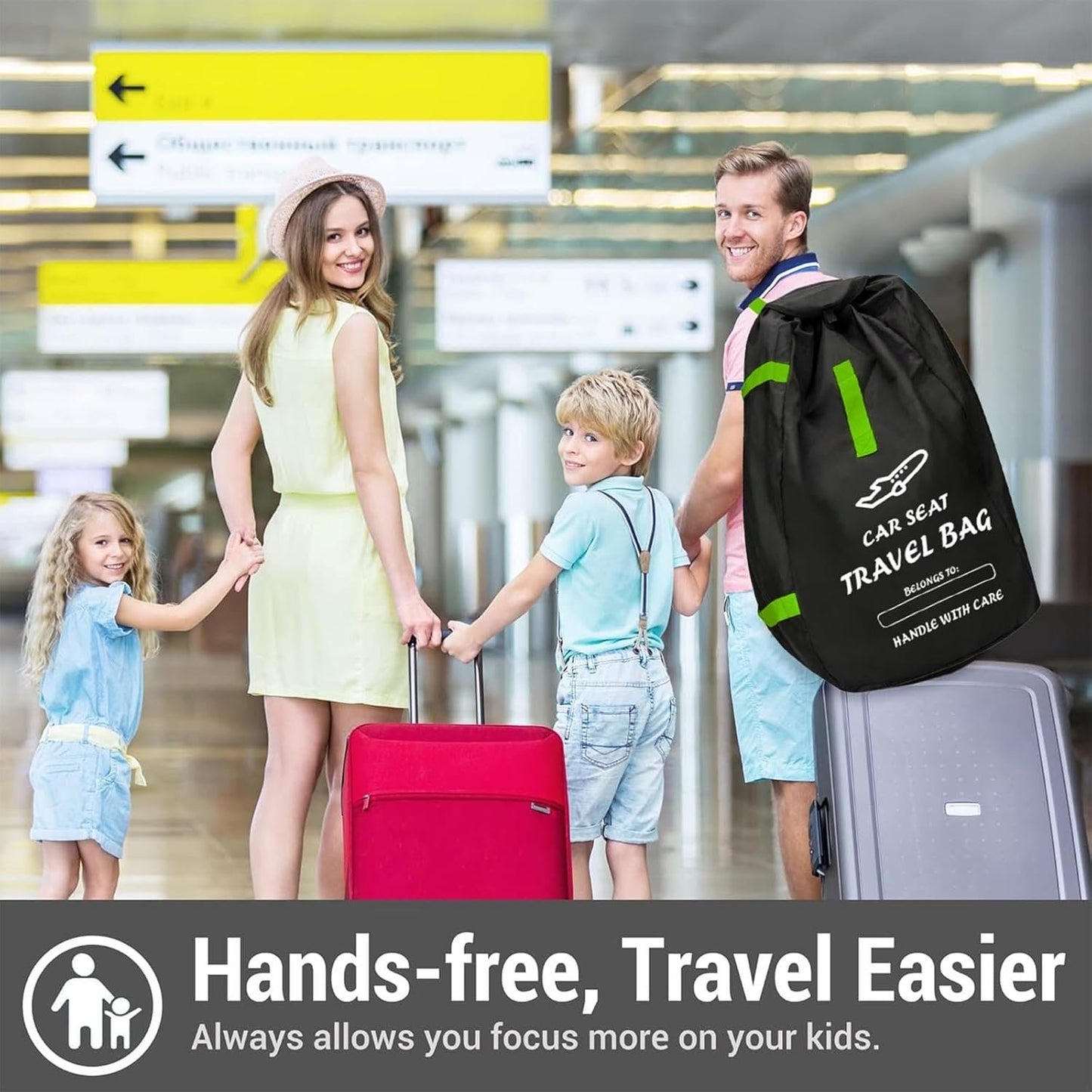 Car Seat Bags for Air Travel - Durable Baby Carseat Cover for Airplane Travel - Padded Car Seat Travel Bag for Airplane & Stroller Bag for Airplane, Gate Check Bag for Air Travel