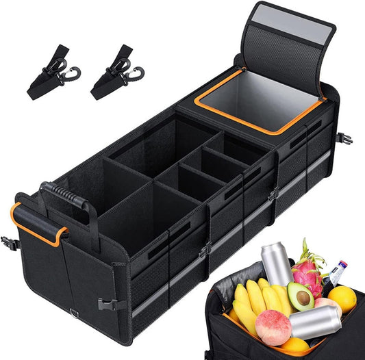 Car Storage Box - Car Trunk Storage System, Foldable Car Bag | Car Storage Box Easy to Organize Car Multiple Compartments Organizer, Ice Pack Flexible Car Trunk Organizer Box for Car, SUV, Truck,
