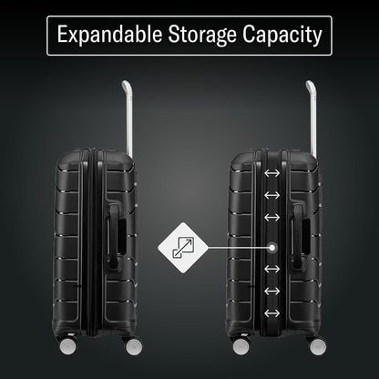 Samsonite Freeform Hardside Expandable with Double Spinner Wheels, White/Grey, Checked-Large 28-Inch, Freeform Hardside Expandable With Double Spinner Wheels