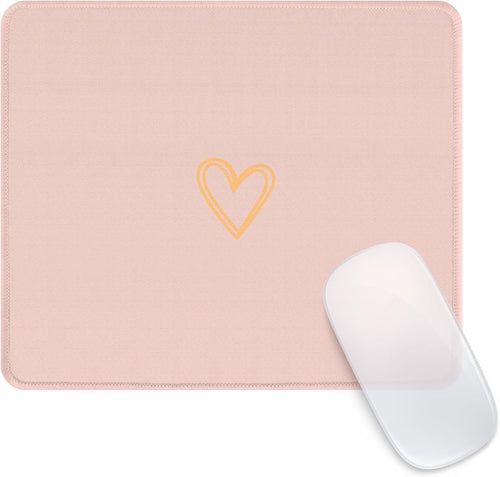 Ksriylm Square Aesthetic Cute Heart Mouse Pad Office Home Personalized Mouse Mat Waterproof Mouse Pad Non-Slip Rubber Base Computer Mouse Pads for Wireless Mouse,Pink