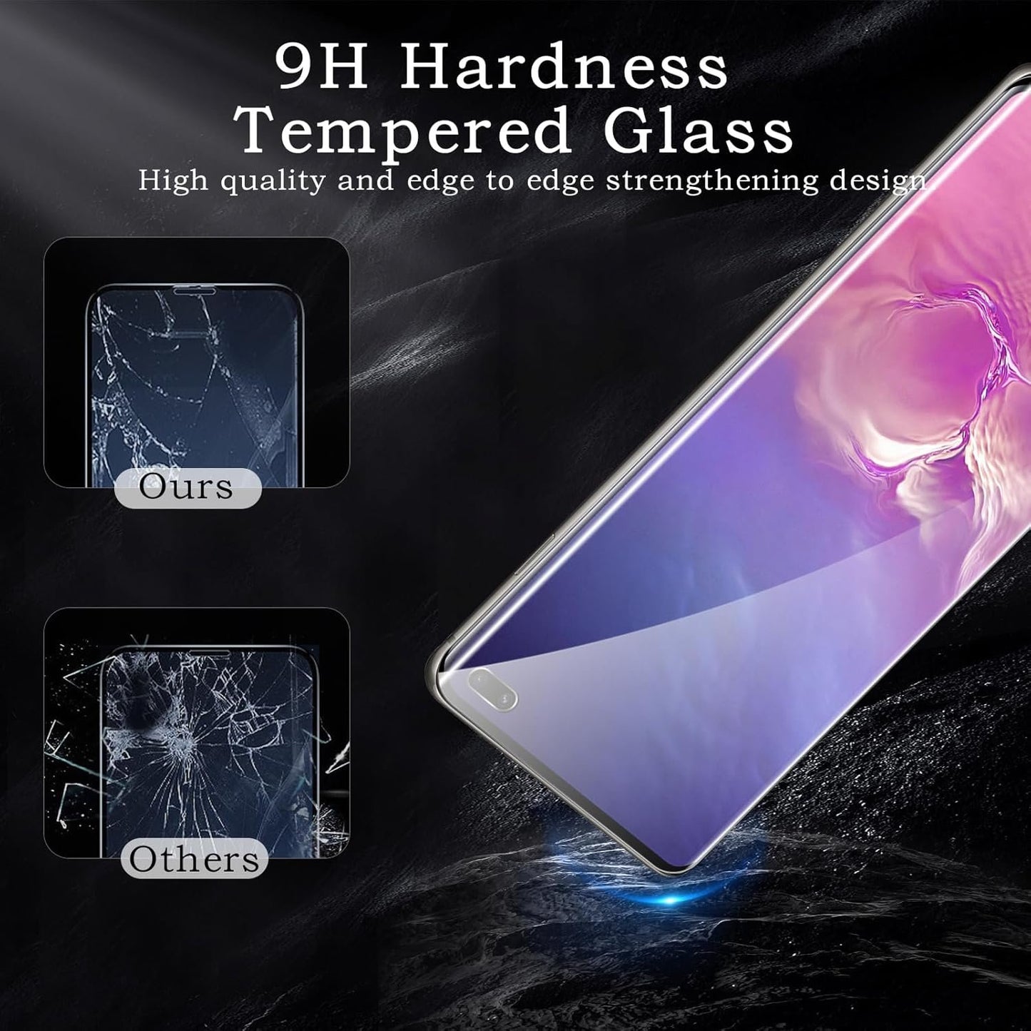 2 Pack Screen Protector for Samsung Galaxy S10 Plus 2 Pack Camera Lens Protector, 3D Tempered Glass Film, Ultra HD 9H Hardness Case Friendly Anti Scratch Ultra Resistant Shatter Protection