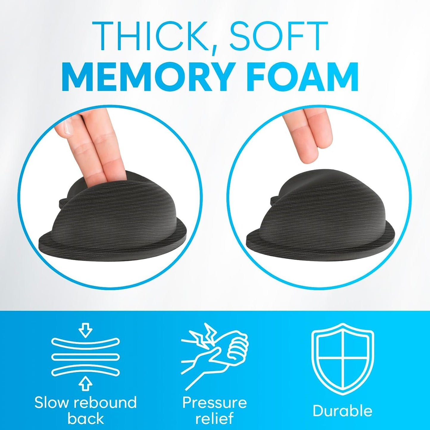 Keyboard Wrist Rest, Wrist Rest for Computer Keyboard, Memory Foam, Wrist Support, Ergonomic Design for Typing Pain Relief, 2 Pieces Mouse & Keyboard Set, Mouse Wrist Rest, Stain Resistant, Black