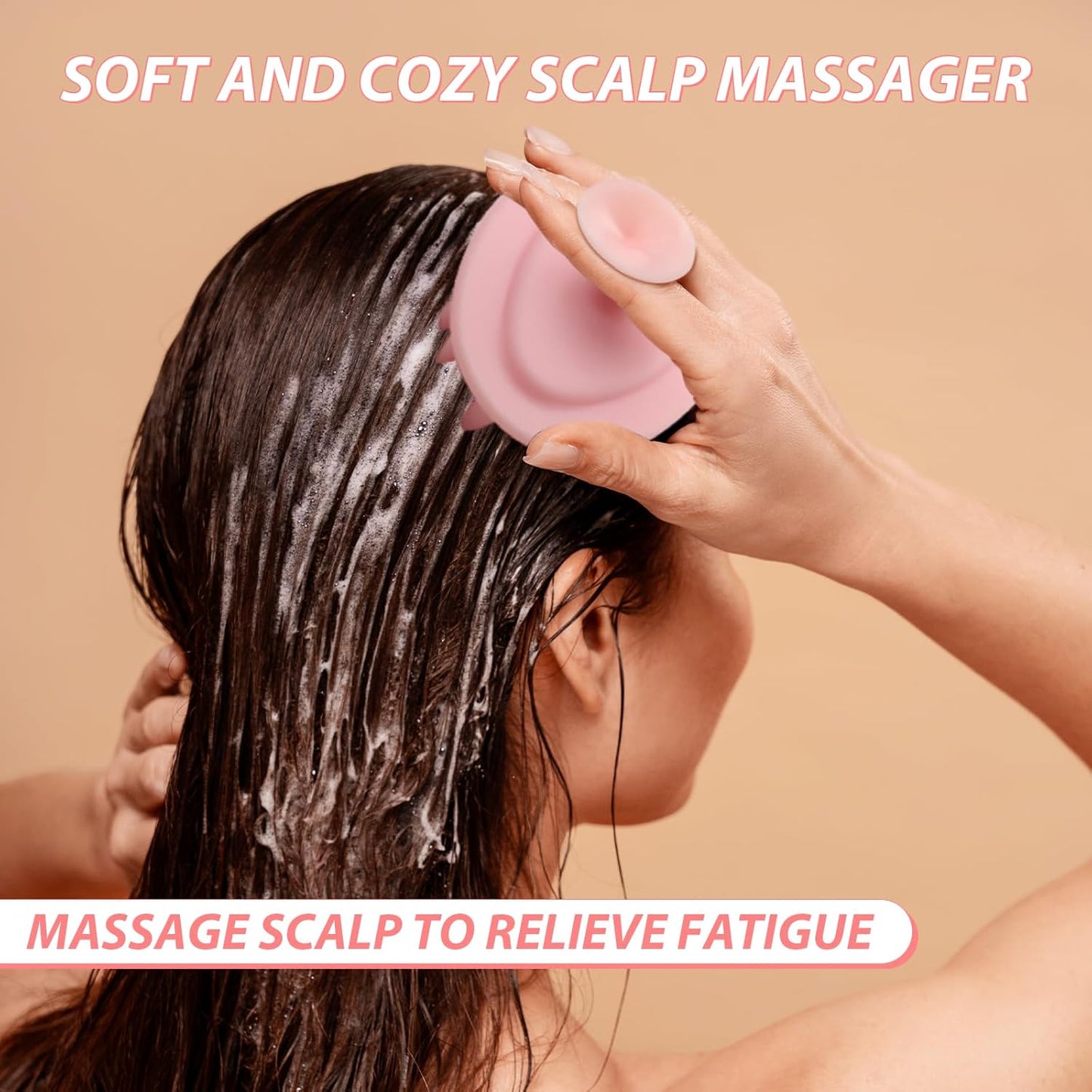 DUAIU Scalp Massage Brush with 2Pcs Root Comb Applicator Bottle, Silicone Massager Hair Oil Applicator Bottles Set for Scalp, Shampoo Scrubber Applicator for Hair Dye and Hair Care Tools