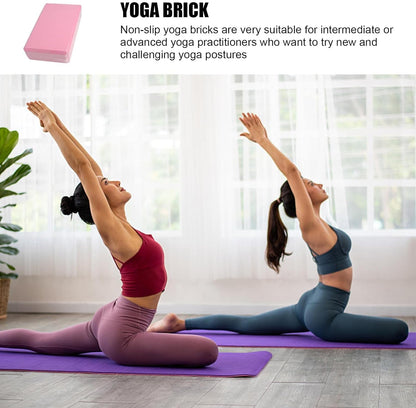 Foam Yoga Blocks - Soft Supportive Yoga Bricks with Non-Slip,Stretching Blocks for Yoga, Pilates, and Meditation, Yoga Accessories for