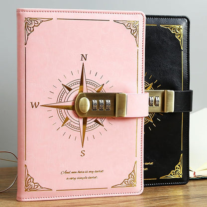 YEKUYEKU Lockable Diary, Combination Locked Journal, Lockable Notebook, Notebook with Lock, Personal Diary, Writing Journals Stationery for Girls Boys Women-145×218mm (Pink)