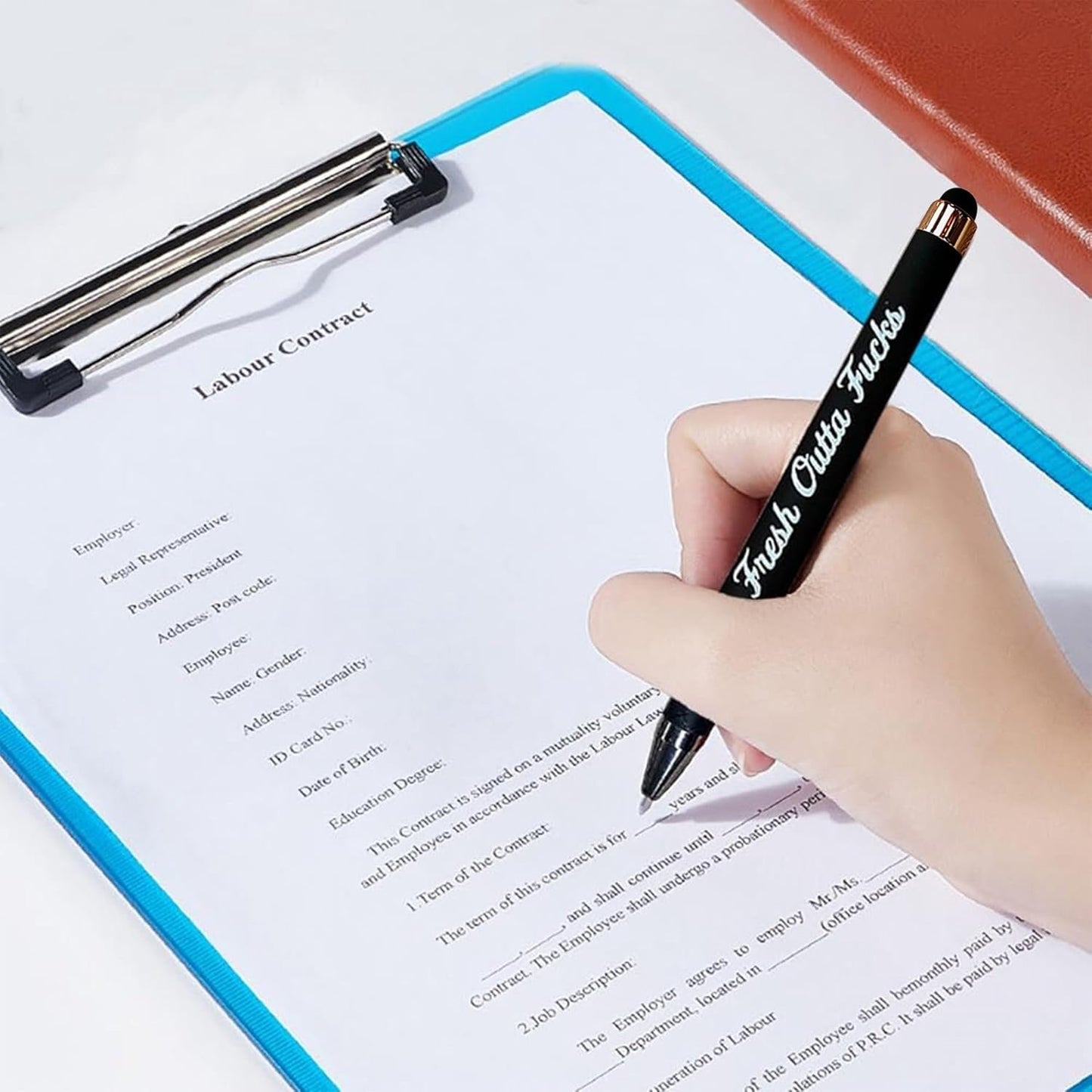 Gag Gifts Pad and Pen, Small Notepad and Pen Set, Fuck Note Pads Ballpoint Pens, Fucks to Give Office Supplies, Desk Accessories for Friends Coworkers Funny Christmas Gifts for Men Women (Black+Red)