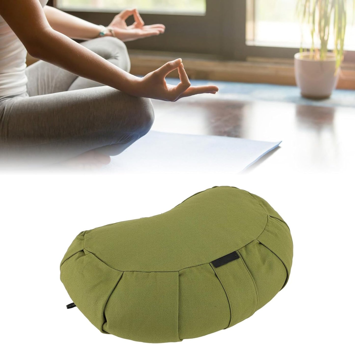gernie Meditation Cushion, 41 x 24 x 12cm Buckwheat Hulls Filled Cotton Cloth, Multiple Sitting Options for Yoga, Meditation, Floor, Sofa, Window Seat