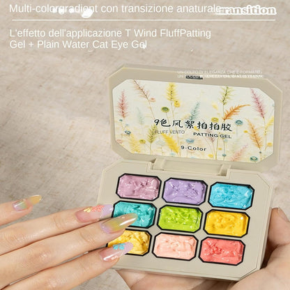 Patting Gel Polish, 9 Colors Sponge Pat Paint, Rainbow Nail Gel Set, Solid Beauty Care Kit, Ideal for DI Y Art, Manicure Practice, Salon Styling, Home Use, Fashion Accessory, 2.5g