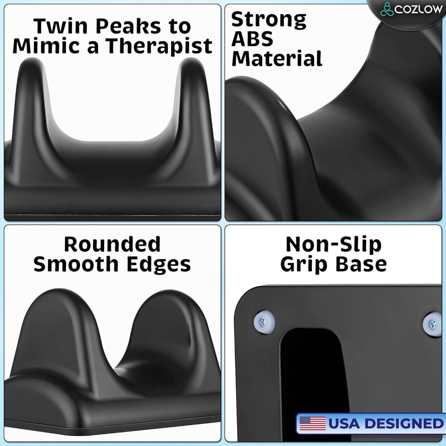 Psoas Release Massage Tool - Black - Back & Hip Flexor Muscle Stretcher - Deep Tissue Massage Tool for Myofascial Release - Trigger Point Massager for Pain Relief & Quick Recovery - by Cozlow