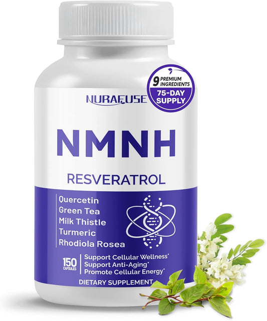 High Potency NMNH with Resveratrol, Quercetin, Green Tea, Milk Thistle, Turmeric & Rhodiola Rosea – Supports Cellular Wellness & Anti-Aging* – Made in The USA