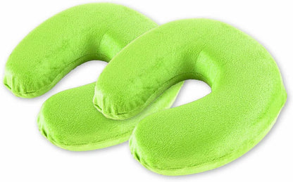 [2PCS] Swosh Travel in Comfort with 2 Pcs Memory Foam Neck Pillow, 28 x 28 x 10cm - Removable Cover, Comfortable, Blue and Green